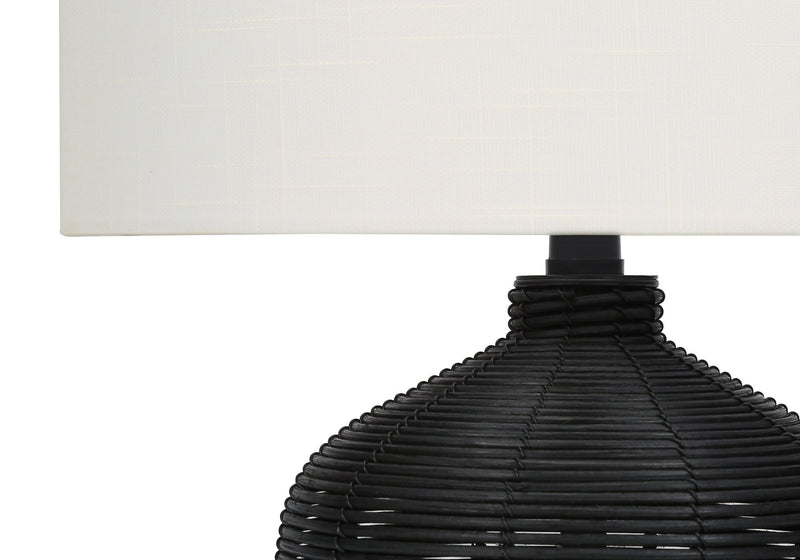 Lighting, Table Lamp, Rattan, Modern - Black