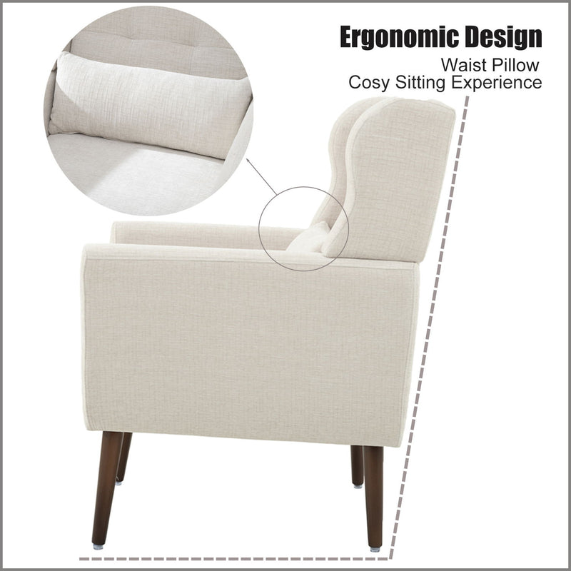 Modern Accent Chair Upholstered Foam Filled Living Room Chairs Comfy Reading Chair Mid-Century Modern Chair With Chenille Fabric Lounge Arm Chairs Armchair For Living Room Bedroom