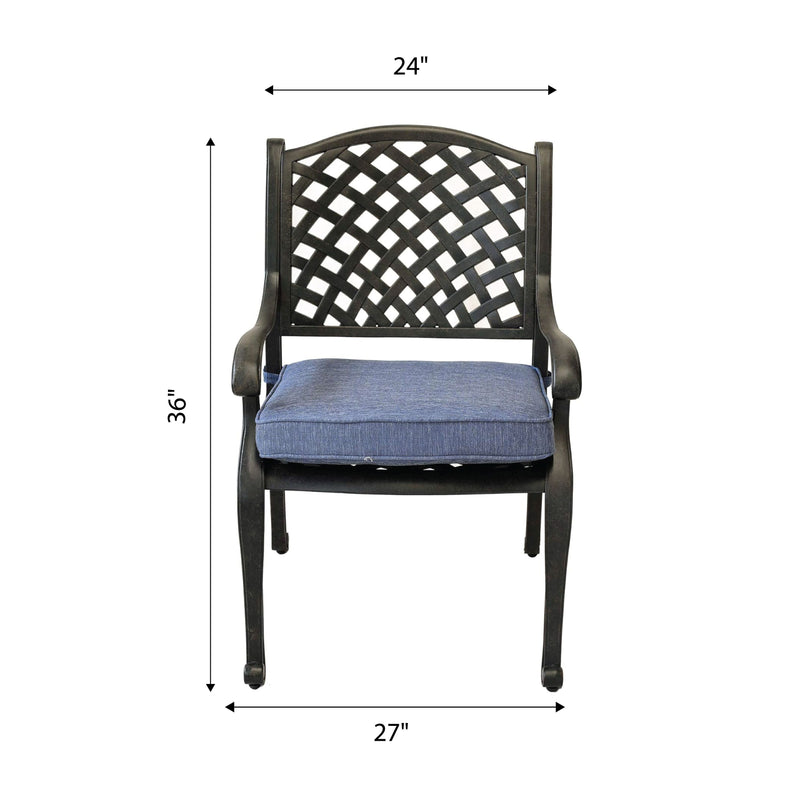 Sparta - Modern Dining Arm Chair - Navy Blue