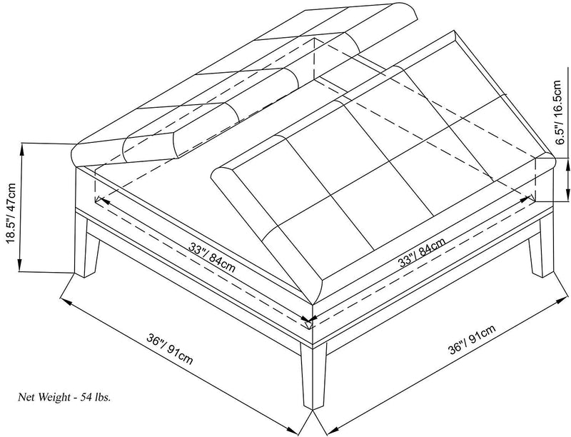 Dover - Square Coffee Table Storage Ottoman