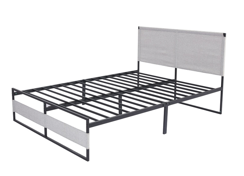 V4 Metal Bed Frame 14 Inch Queen Size with Headboard and Footboard, Mattress Platform with 12 Inch Storage Space