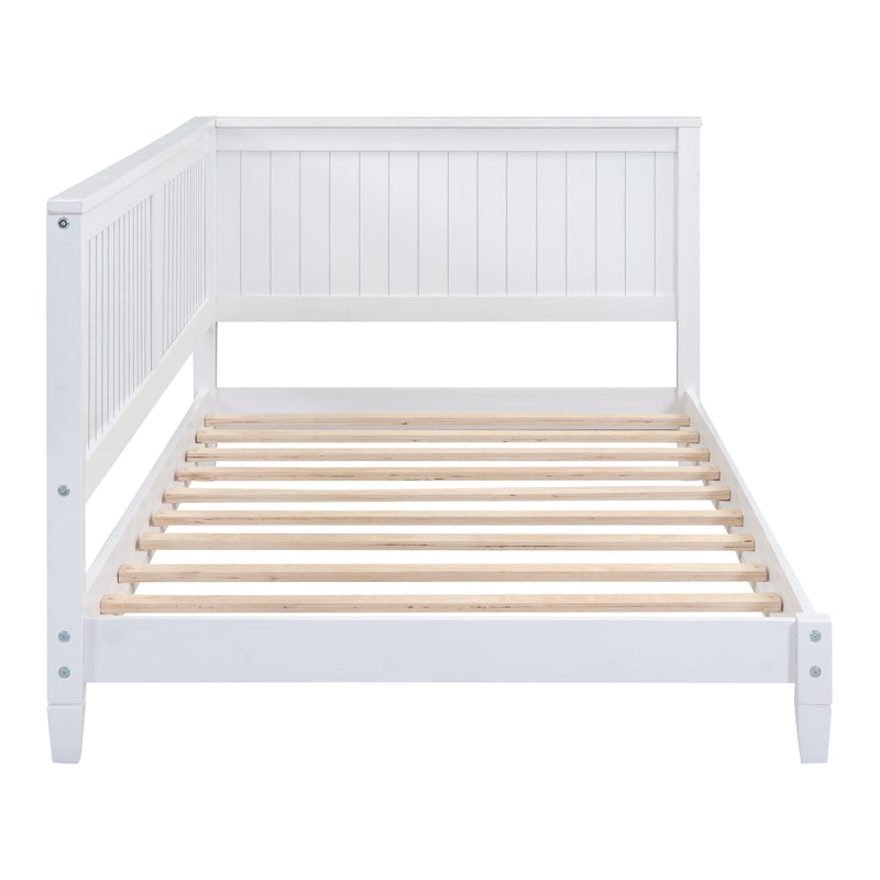 Twin Size Wood Daybed/Sofa Bed, White