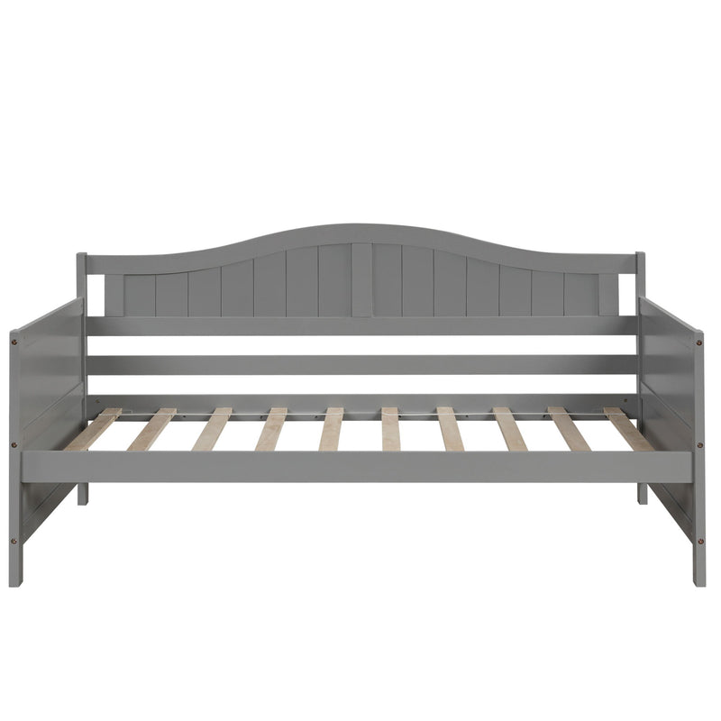 Twin Wooden Daybed With 2 Drawers, Sofa Bed For Bedroom Living Room, No Box Spring Needed - Gray