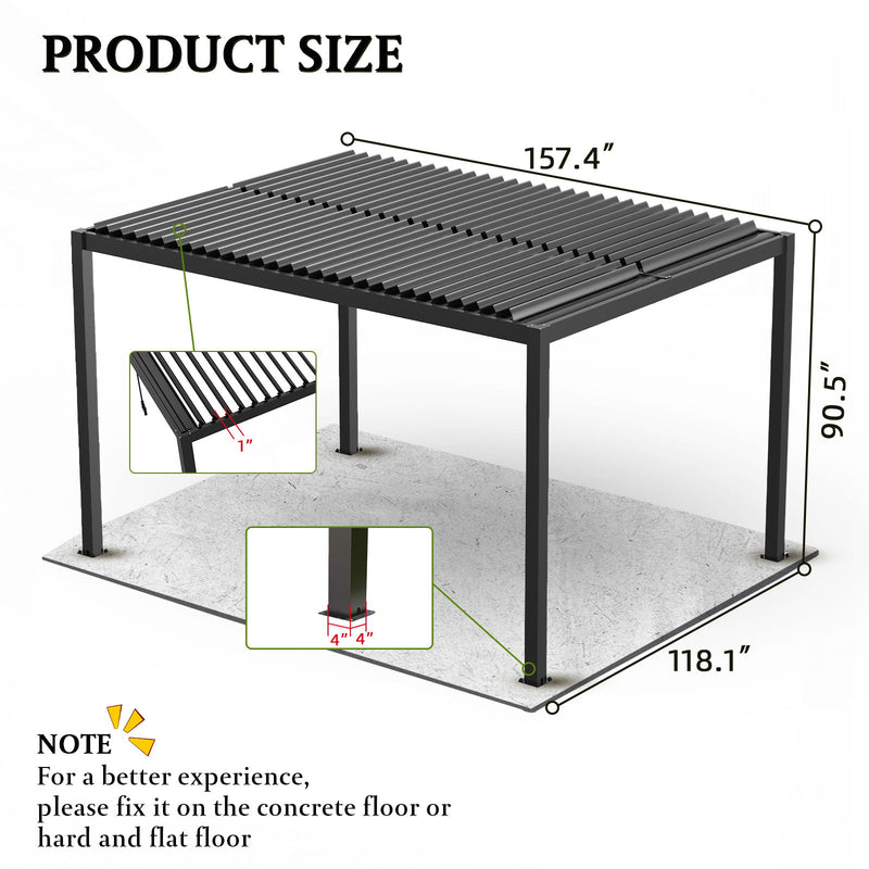 Louver Pergola Aluminium Frame & Louvers