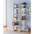 Two Toned Display Cabinet, 71" Tall Bookcase Storage Cabinet