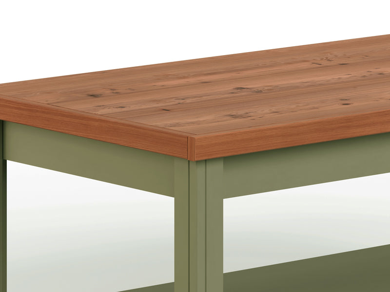 Vineyard - 48" Coffee Table - Sage Green And Fruitwood