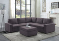 Decker - Linen 6 Seat Reversible Modular Sectional Sofa