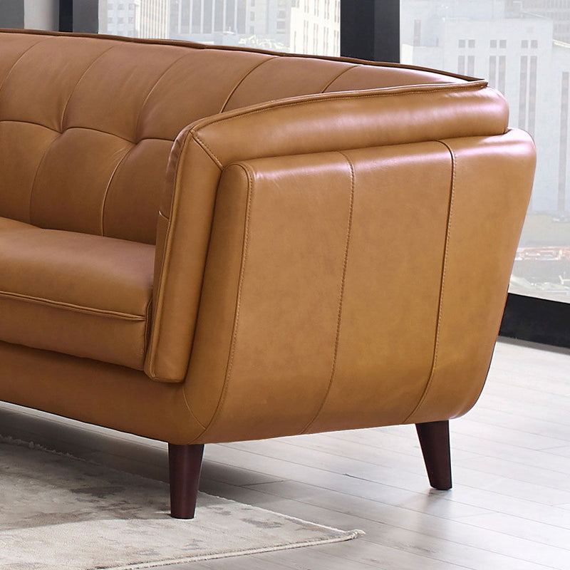 Solana - Leather Loveseat - Cognac