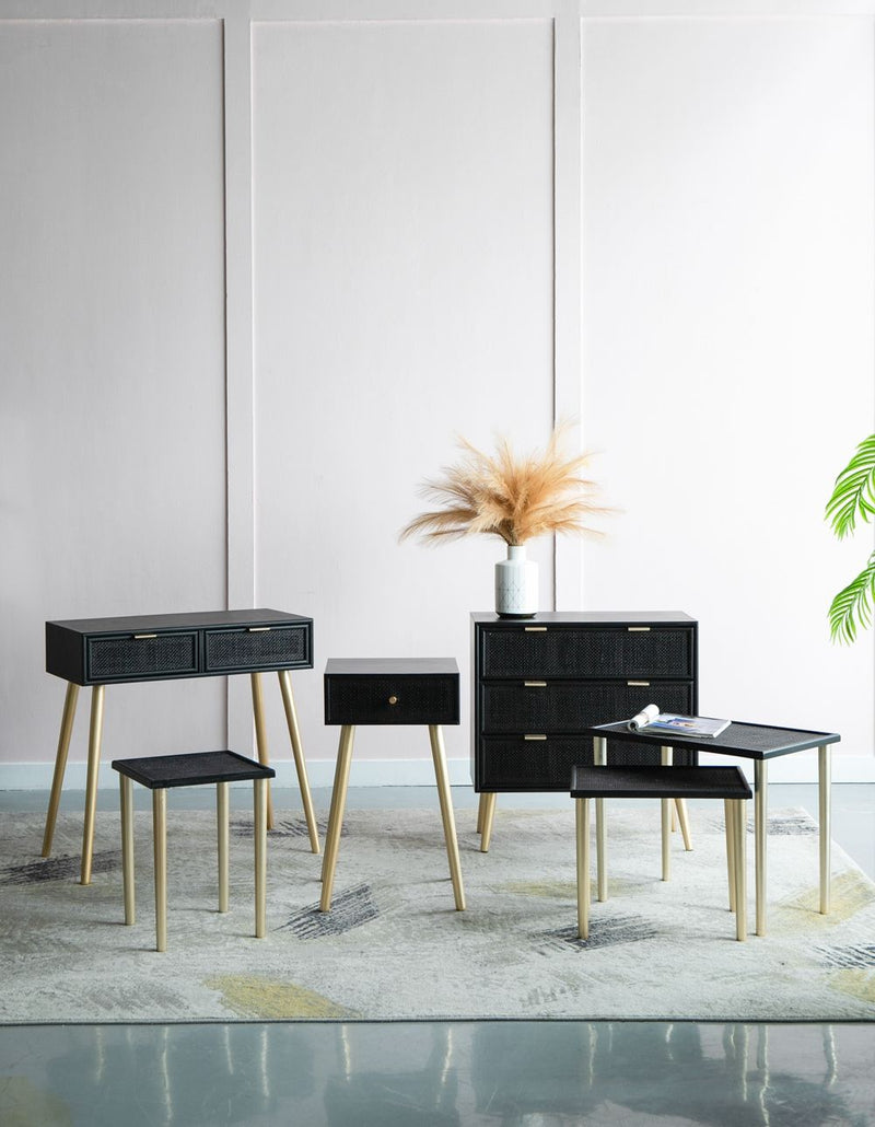 Side Tables (Set of 3) - Black / Gold