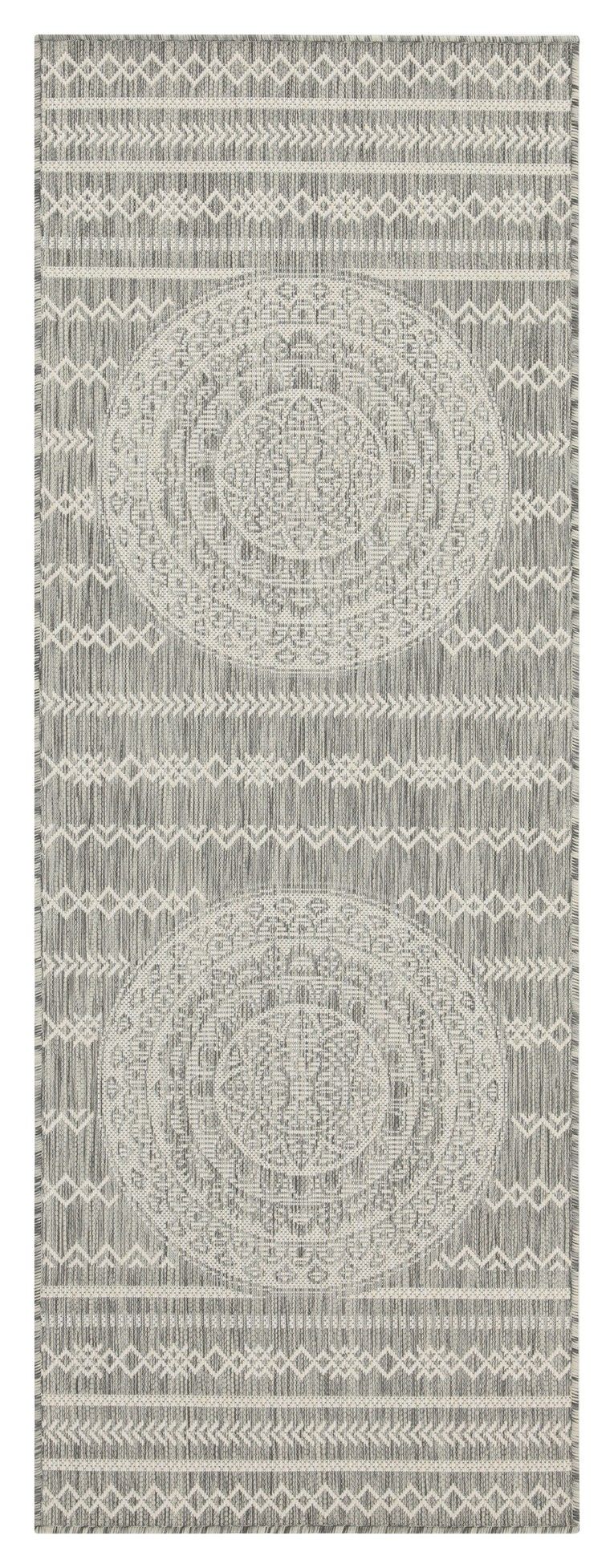 Sunshine - 2'7" X 7'3" Indoor / Outdoor, Area Rug Polypropylene - Silver