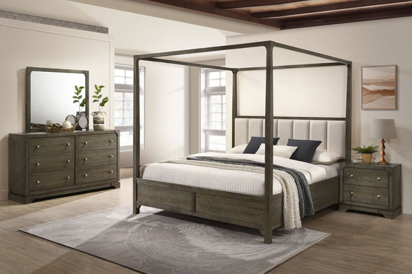 Gran Park - 4 Piece Eastern King Bedroom Set - Dark Cocoa