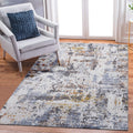 Abstract Non-Shedding Living Room Bedroom Dining Home Office Stylish And Stain Resistant Area Rug - Ivory / Blue