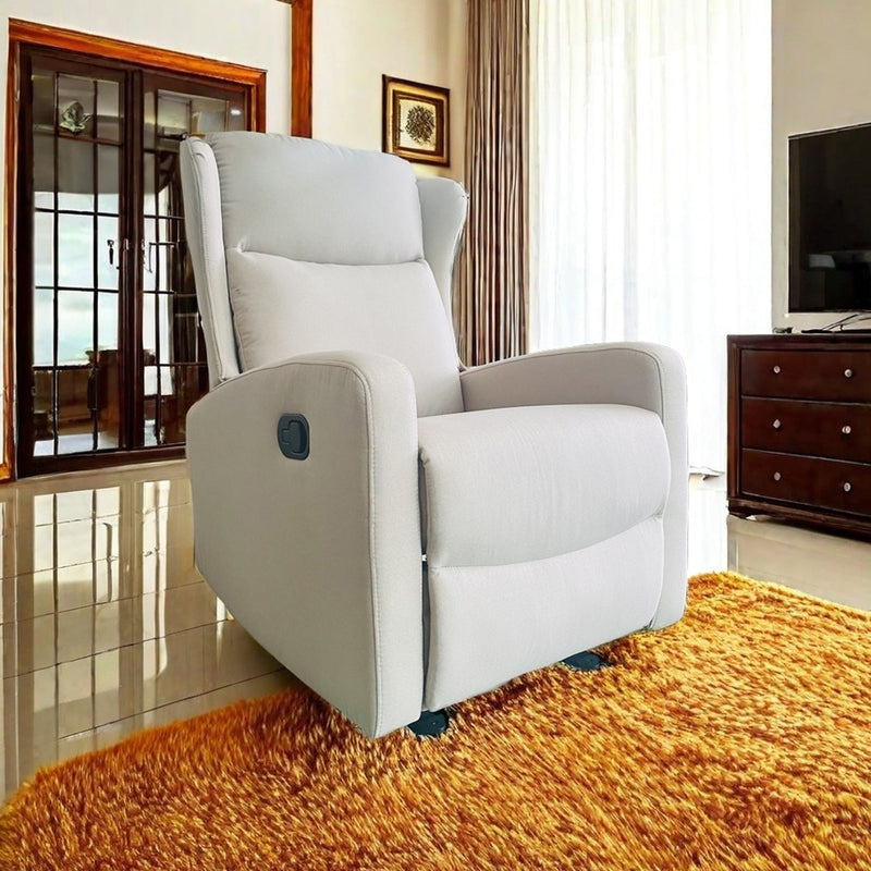 Rocking Recliner Chair For Living Room, Adjustable Modern Recliner Chair, Recliner Sofa With Lumbar Support, Classic And Traditional Recliner Chair With Comfortable Arm And Back Sofa - Light Gray