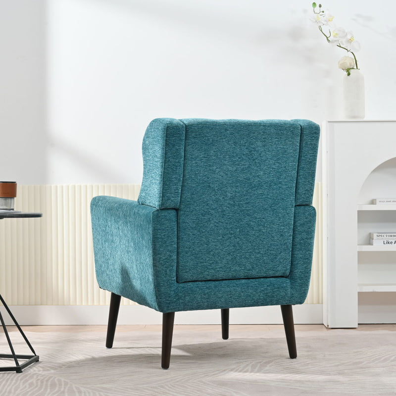 Modern Accent Chair Upholstered Foam Filled Living Room Chairs Comfy Reading Chair Mid-Century Modern Chair With Chenille Fabric Lounge Arm Chairs Armchair For Living Room Bedroom