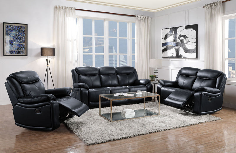 Ralorel - Loveseat - Black Top Grain Leather