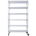 6 Tier 6000Lbs Capacity Nsf Metal Shelf Wire Shelving Unit, Heavy Duty Adjustable Storage Rack With Wheels & Shelf Liners For Commercial Grade Utility Steel Storage Rack