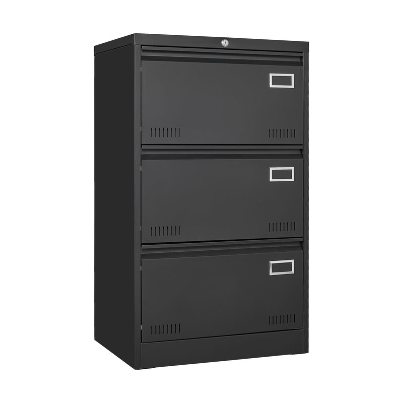 Filing Cabinet Lateral File Cabinet 3 Drawer, Locking Metal File Cabinets Three Drawer, Office Filing Cabinet With Lock Drawers For Home Office