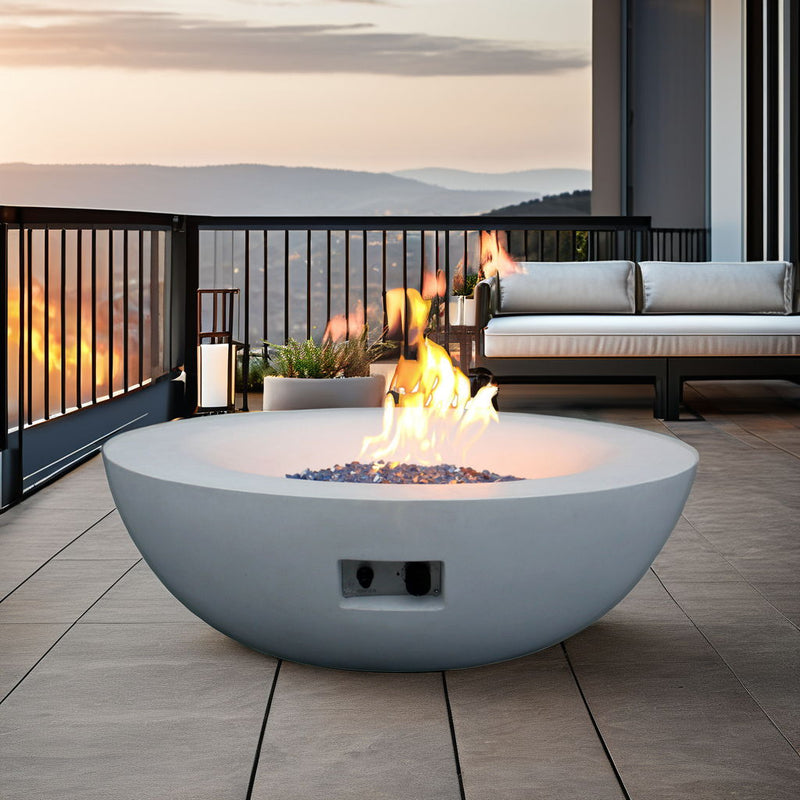 Outdoor Concrete Propane Gas Fire Pit Bowl