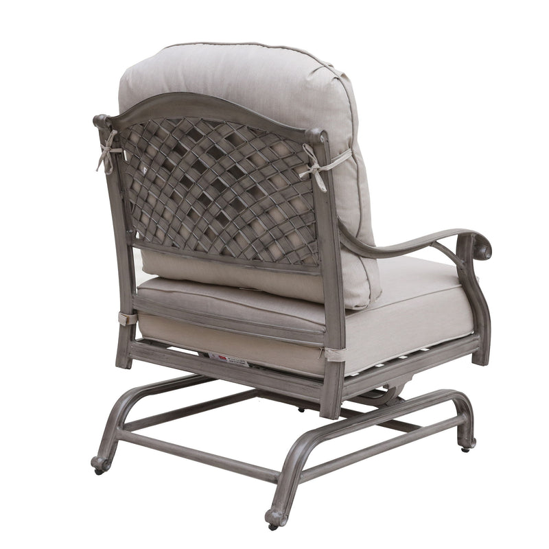 Cast Aluminum Club Motion Chair With Cushion (Set of 2) - Gray