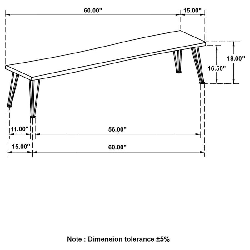 Sherman - Bench - Natural Acacia And Matte Black