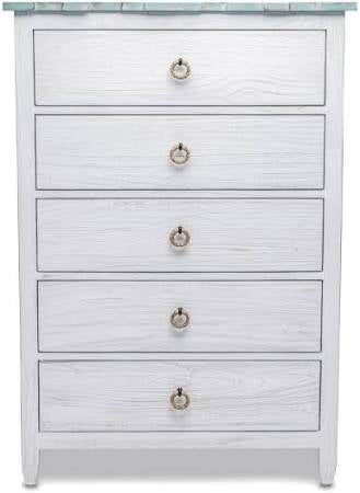 Blue Picket Fence 5 Drawer Chest