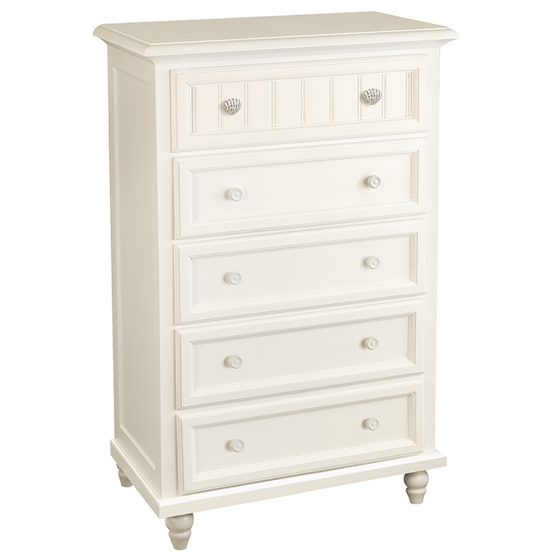 Sea Haven 5 Drawer Chest White