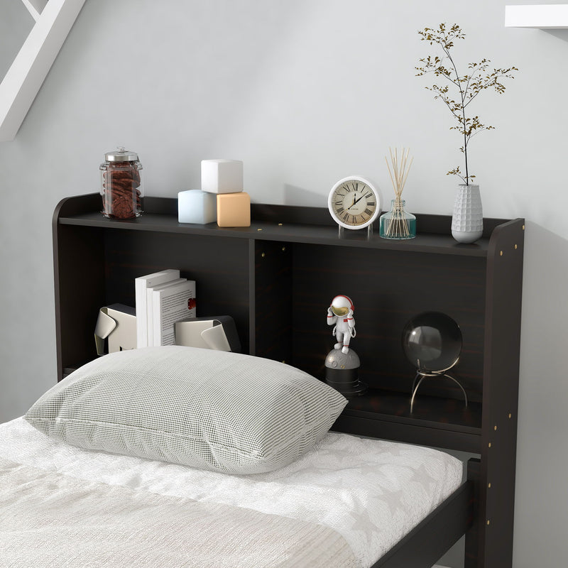 Twin Bed With Bookcase, Twin Trundle, Drawers - Espresso