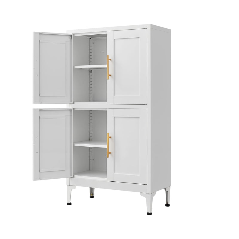 Metal Kitchen Storage Cabinet, Kitchen Pantry Storage Cabinet With Doors And Shelves, Storage Cabinet With Adjustable Leveling Foot For Kitchen, Living Room And Dining Room