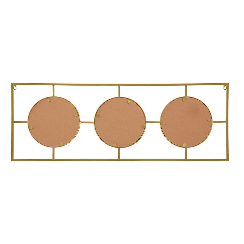 3 Mirror Piece Wall Mirror Rectangular Frame, Home Wall Decor For Bedroom Living Room - Gold