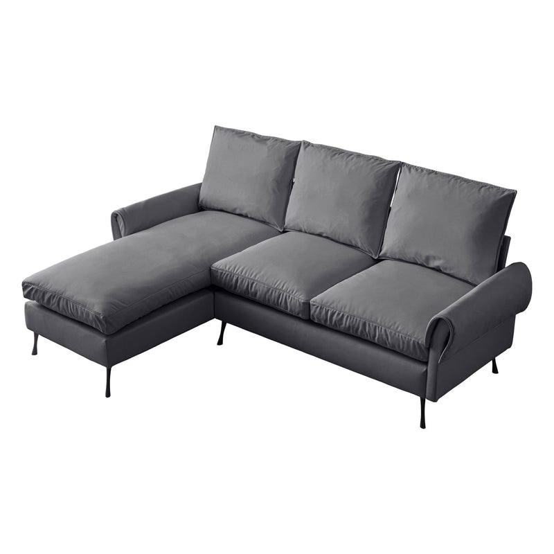 Modern Sectional Technical Leather L-Shaped Sofa Couch With Reversible Chaise Lounge