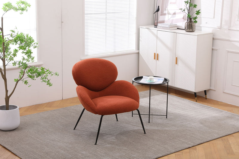 Modern Sherpa Chairs Accent Armchairs For Living Dining Room, Upholstered Chairs With Metal Legs, Comfy And Soft Chairs For Bedroom, Cute Vanity Chairs