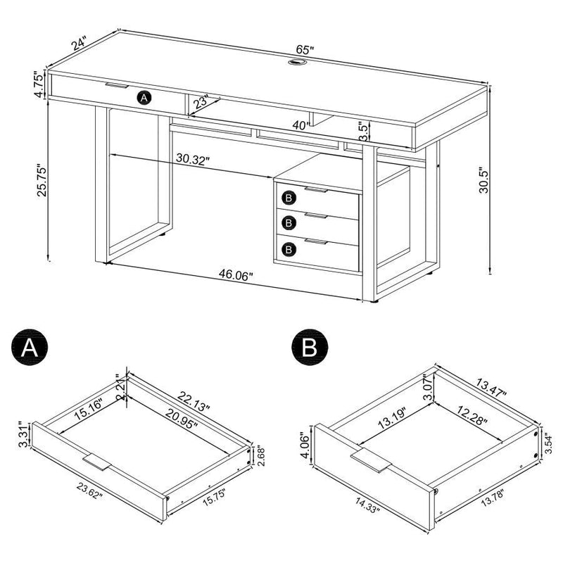 Whitman - 4-Drawer Computer Desk