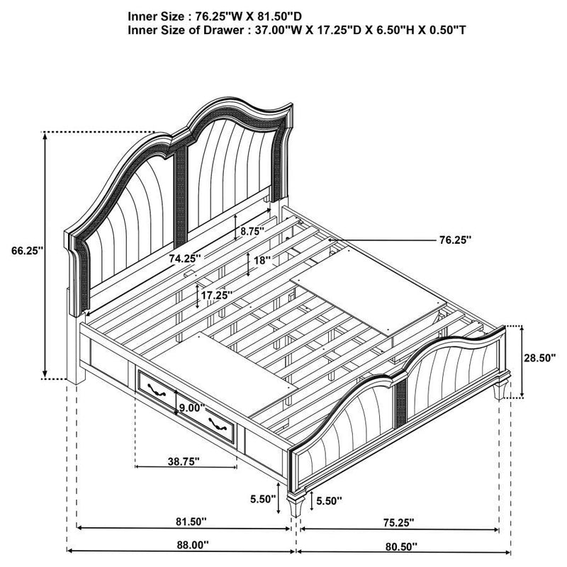 Evangeline - LED Storage Panel Bed