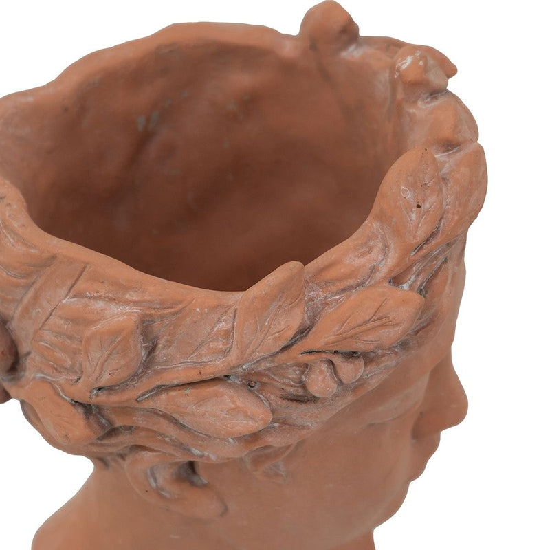 D7X11" Visage Head Bust Planter - Brown