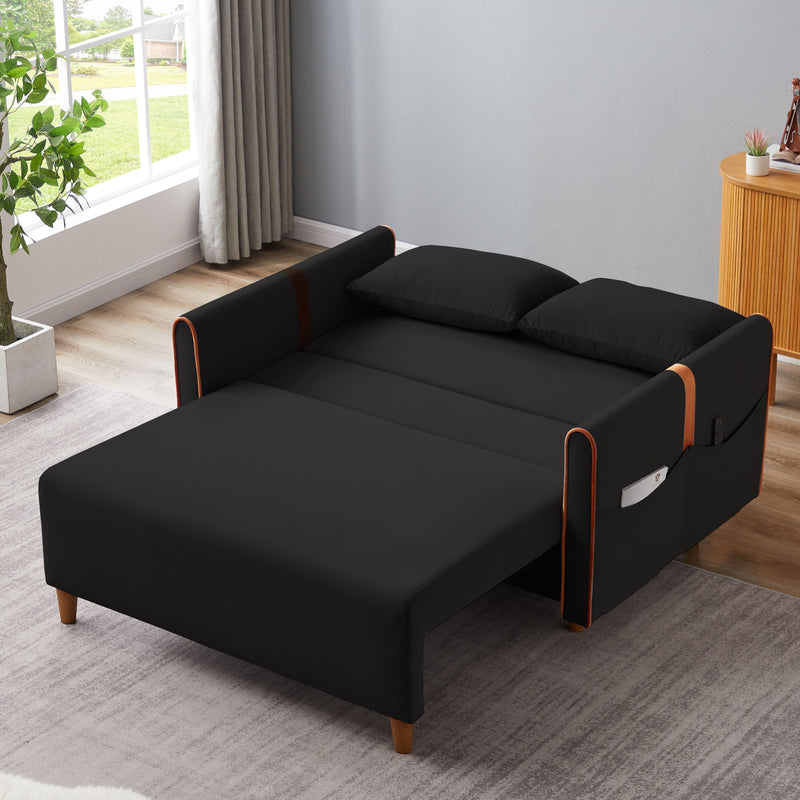 Convertible Comfortable Sleeper Velvet Sofa Couch With Storage For For Living Room, Bedroom Sofabed