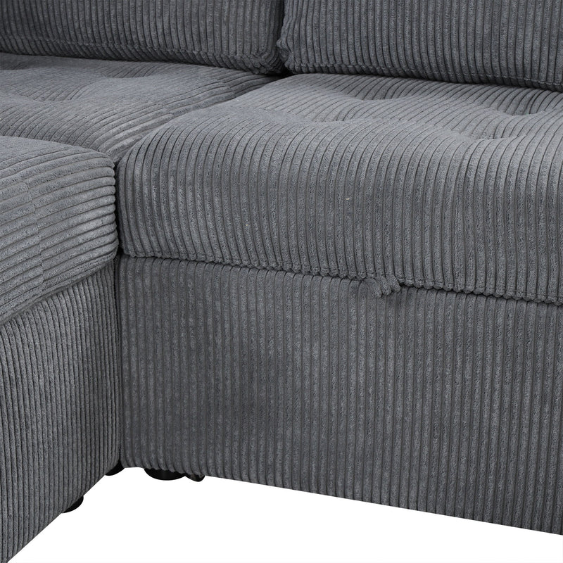 U-Shaped Sofa Sectional Sofa Pull-Out Sofa Bed With A Storage Chaise Lounge, Charging Devices For Living Room