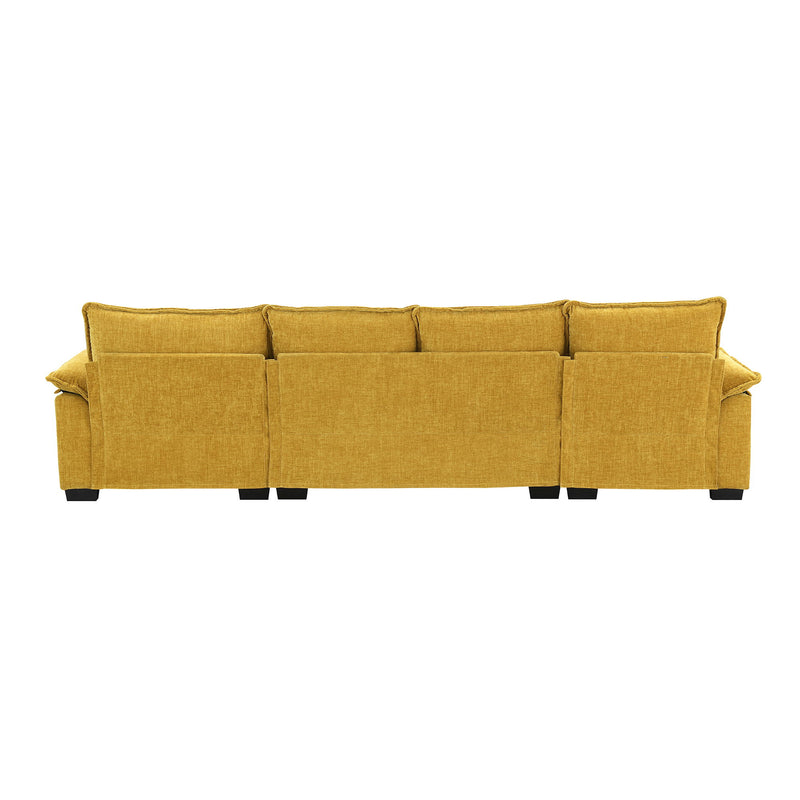 Modern L Shaped Chenille Cloud Sofa With Double Seat Cushions, 5 Seat Upholstered Indoor Furniture, Sleeper Sofa Couch With Chaise Lounge For Living Room, Apartment