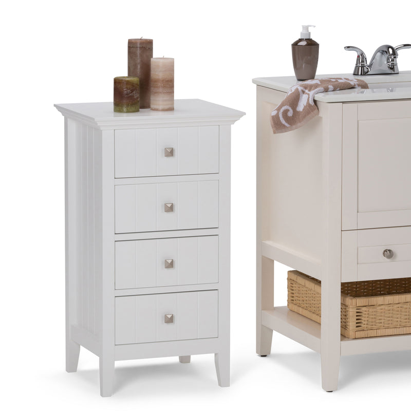 Acadian - Four Drawer Floor Storage Cabinet - Pure White