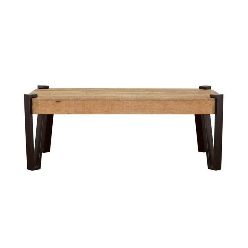 Winston - Wooden Rectangular Top Coffee Table - Natural And Matte Black