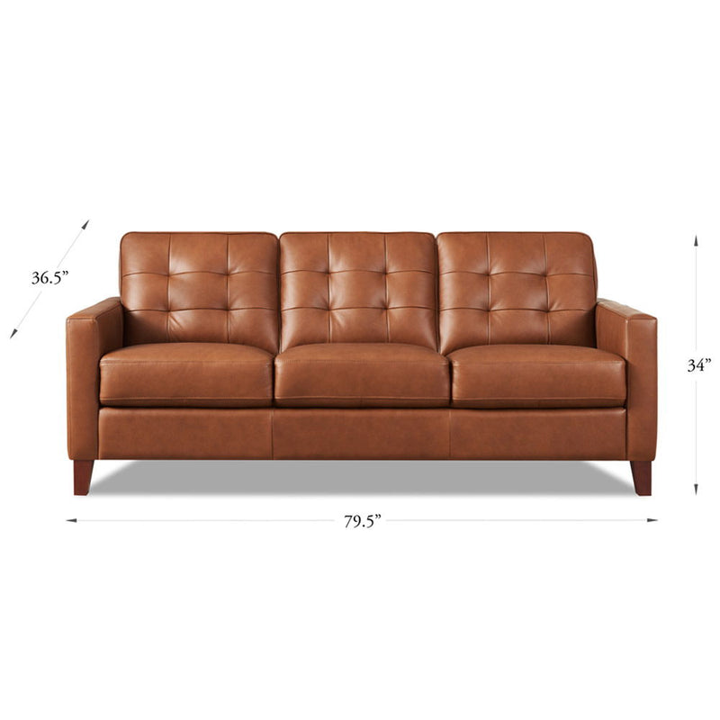 Aiden - Leather Sofa - Brown