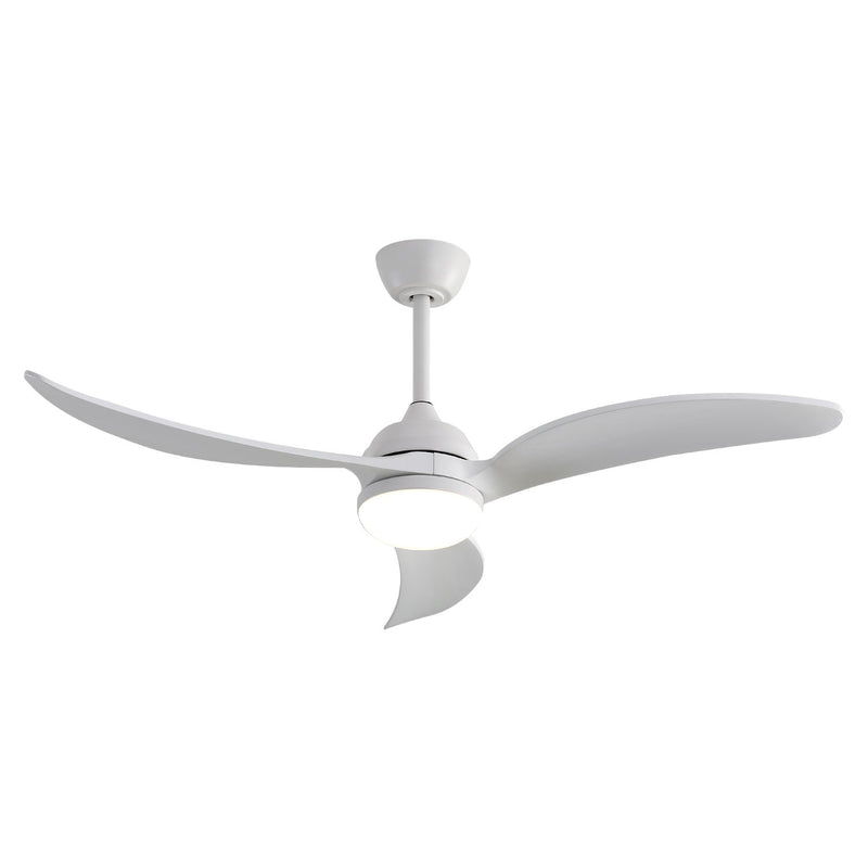 Ceiling Fan With Dimmable LED Light 3 Solid Wood Blades Remote Control Reversible DC Motor For Living Room