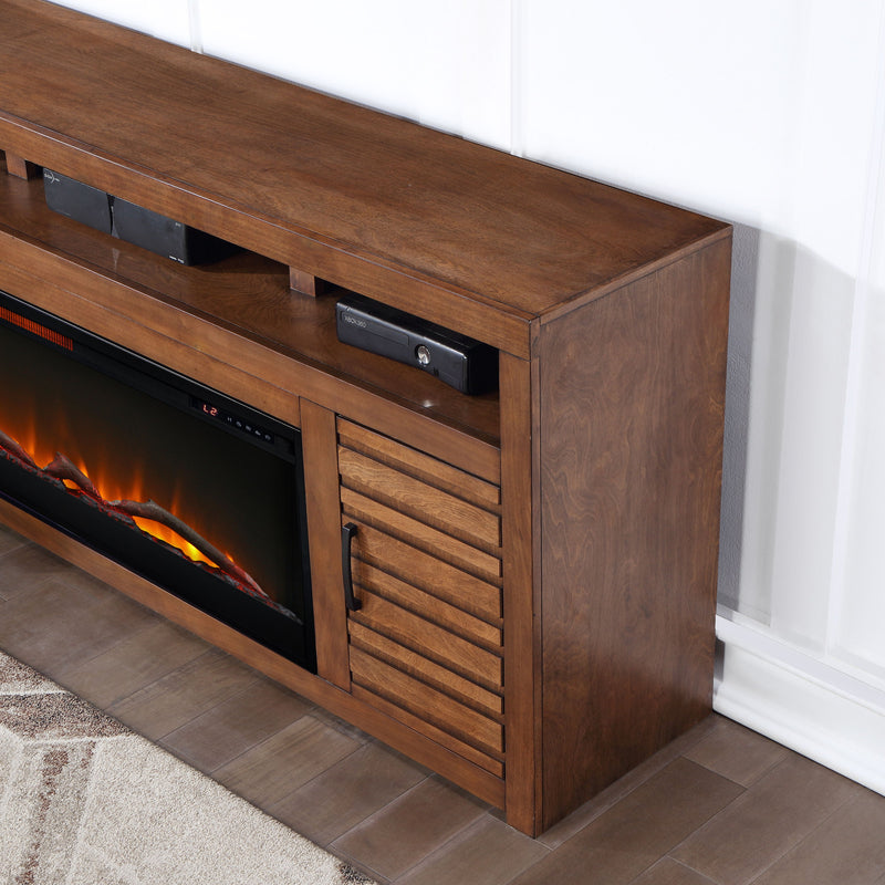 Sausalito - 78" Electric Fireplace TV Stand Console For TVs Up To 95" - Whiskey