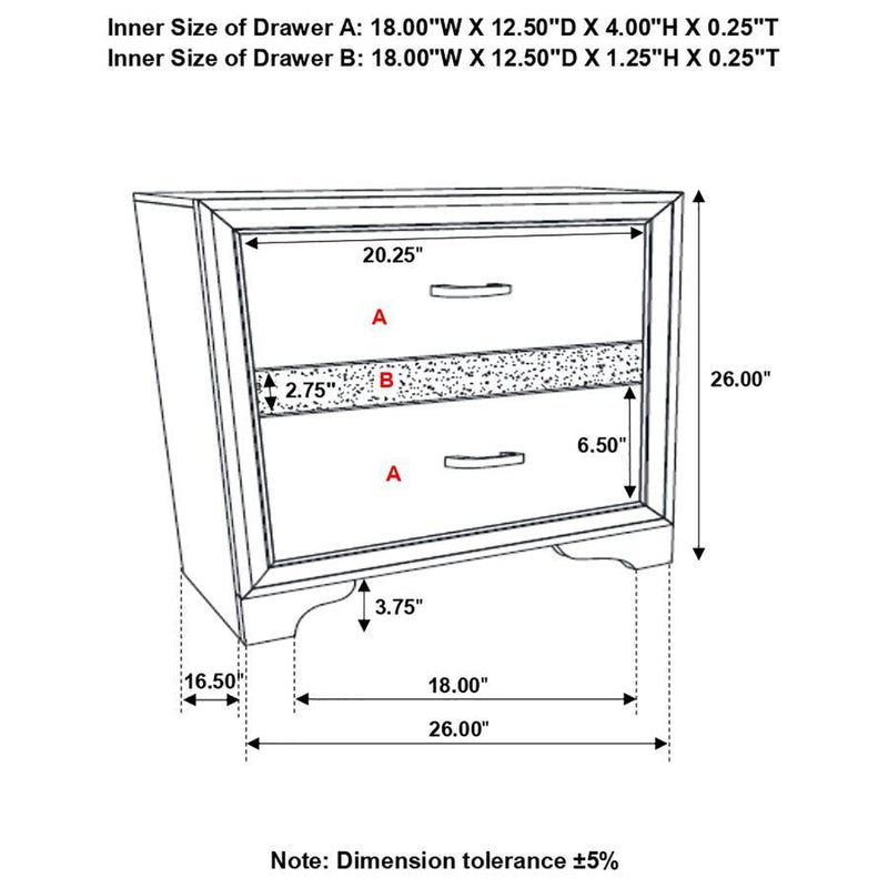 Miranda - 2-Drawer Nightstand