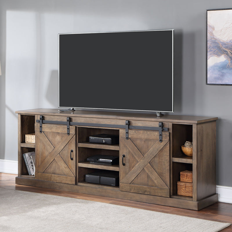 Farmhouse - TV Stand Console - Barnwood