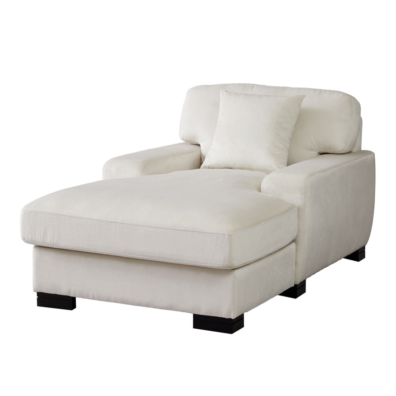 Modern Mid-Century Indoor Oversized Chaise Lounger Comfort Sleeper Sofa With Pillow And Soild Wood Legs