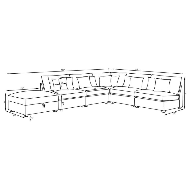 Cambria - 4 Piece Upholstered Modular Sectional Sofa - Gray