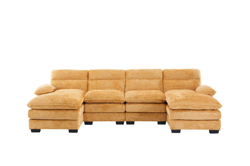 U-Shaped Profile Sofa, Including Two Single Seats And Two Chaise, Modular Sofa, Chenille Sofa