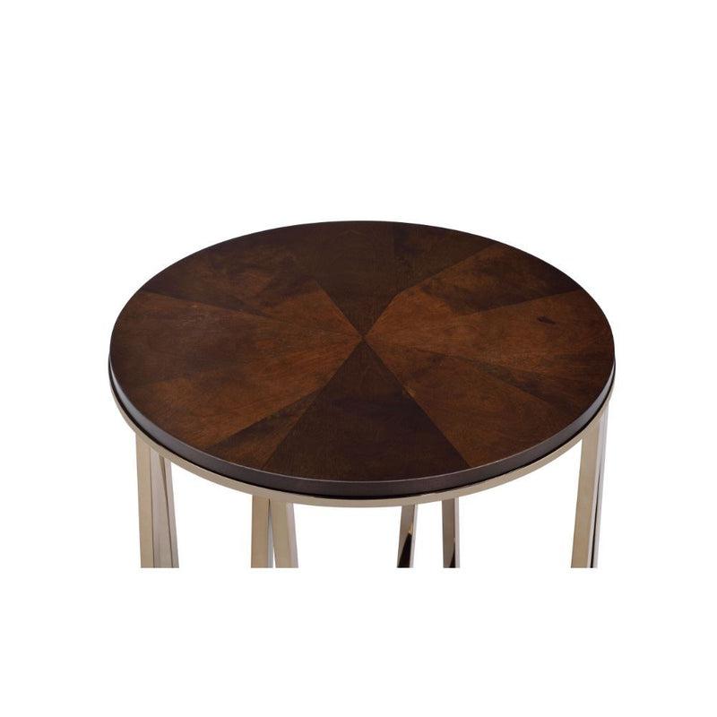 Novus - End Table - Walnut & Champagne