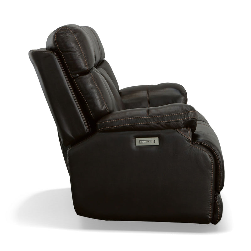 Clive - Power Reclining Loveseat with Power Headrests & Lumbar - Dark Brown