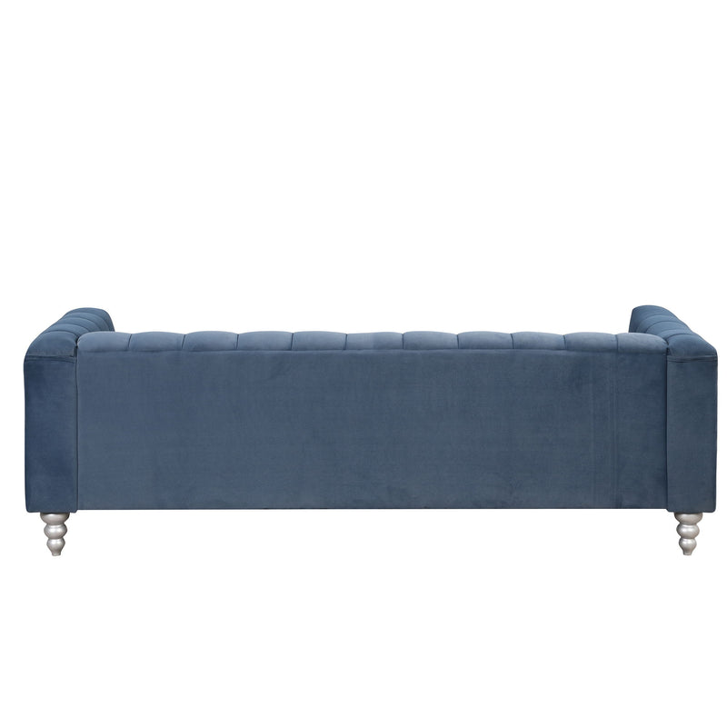 Modern Sofa Dutch Fluff Upholstered Sofa With Solid Wood Legs, Buttoned Tufted Backrest